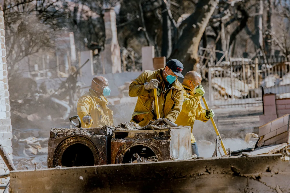 clean up a fire disaster